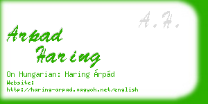 arpad haring business card